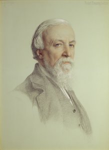 Robert Browning (1812-89), 1881 (kynä ja värillinen liitu paperille)